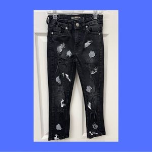 Boys Slim Distressed Jeans Black/White Size 5
